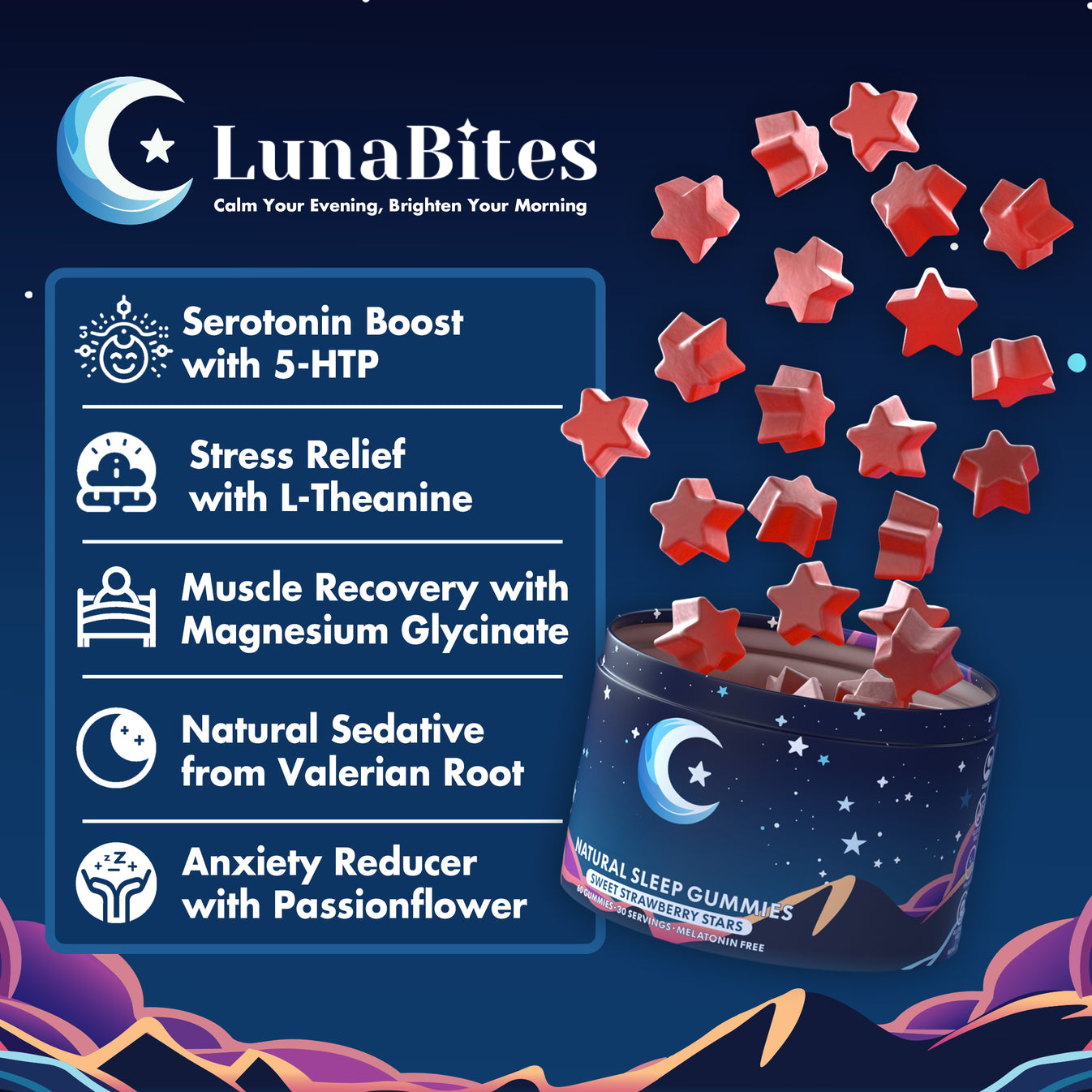 LunaBites Natural Sleep Gummies